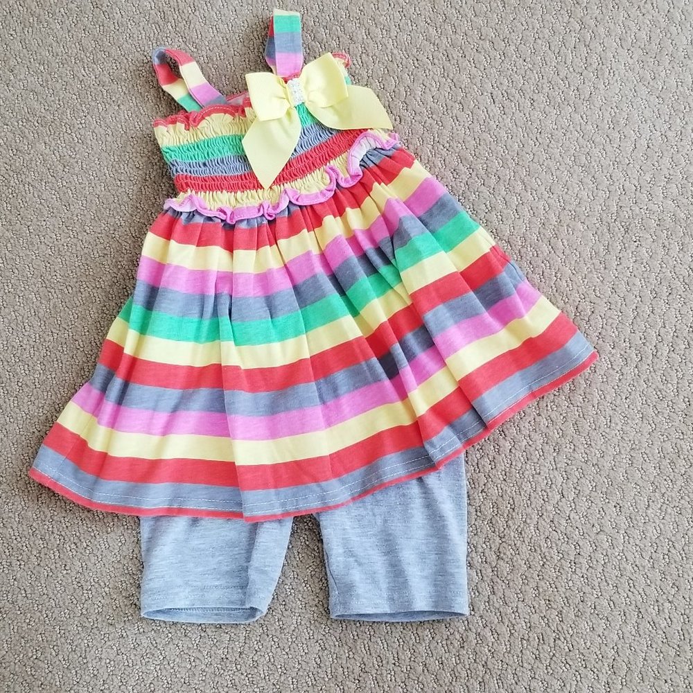 Youngland Striped Tunic & Short Set 3T